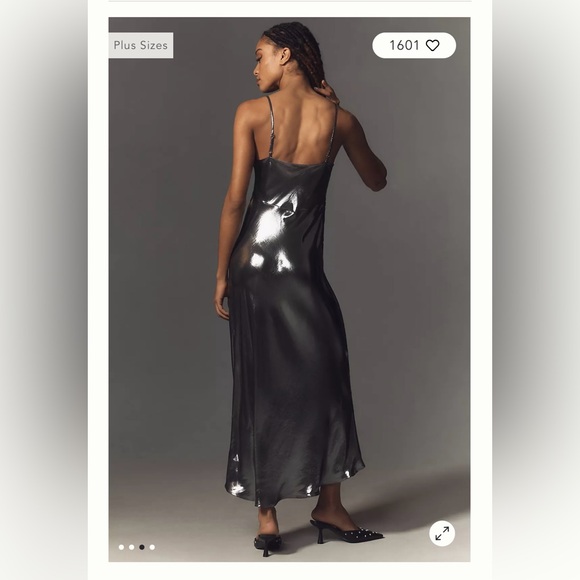 Anthropologie Metallic V-
Neck Midi Slip Dress new with tags - Picture 3 of 4